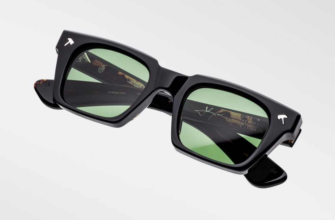 Sunglasses Model Quentin in color Noir9 with Green Lenses from Jacques Marie Mage
