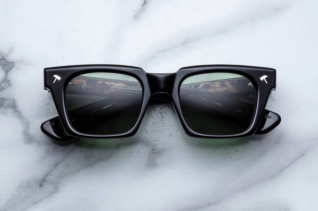Sunglasses Model Quentin in color Noir9 with Green Lenses from Jacques Marie Mage