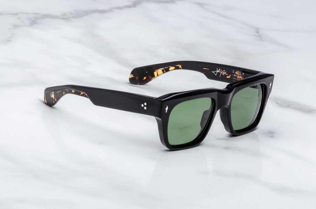 Sunglasses Model Cash in color Noir9 with Green Lenses from Jacques Marie Mage