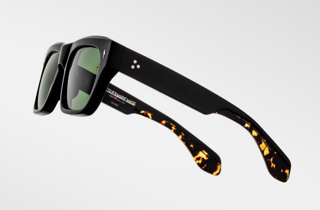 Sunglasses Model Cash in color Noir9 with Green Lenses from Jacques Marie Mage