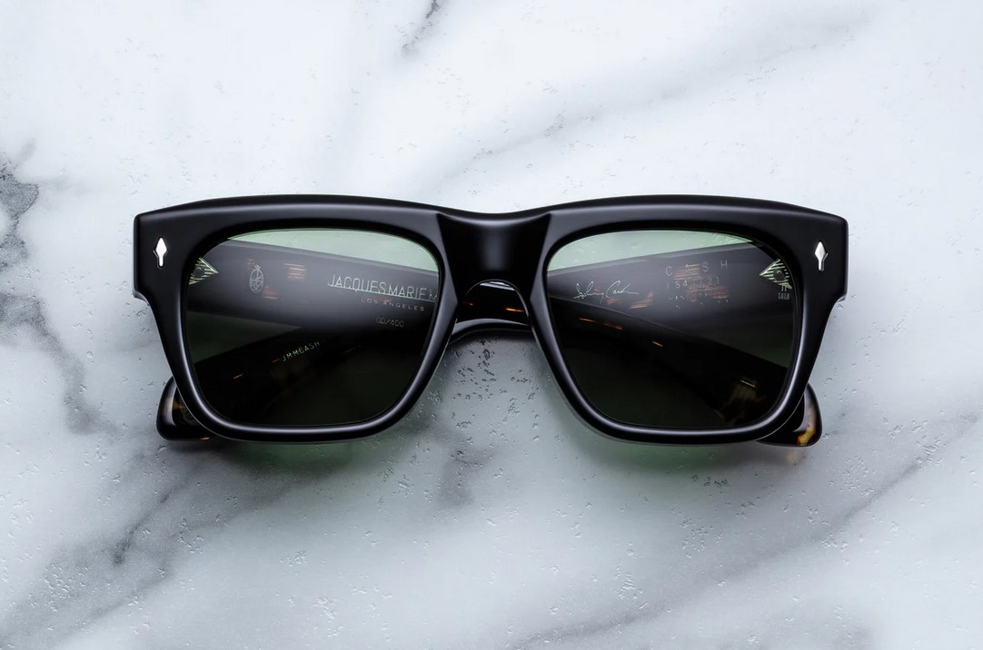 Sunglasses Model Cash in color Noir9 with Green Lenses from Jacques Marie Mage