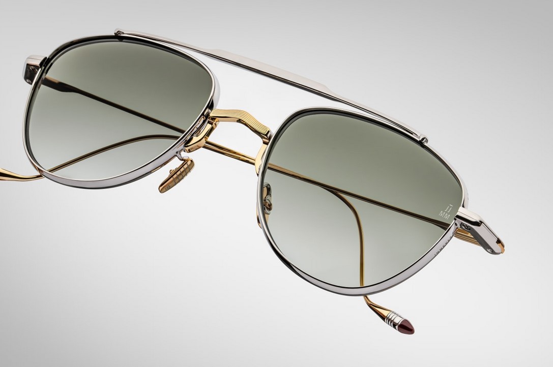 Sunglasses Model Flynn in Color Electrum with Light Blottle Green Lenses from Jacques Marie Mage
