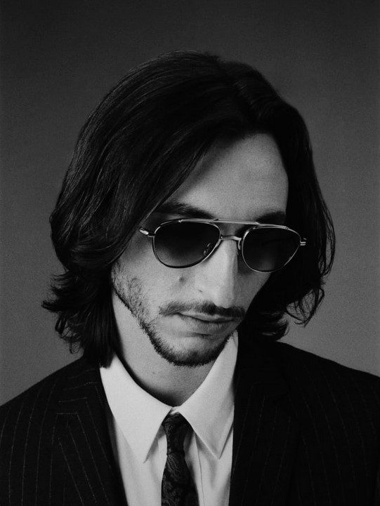 Sunglasses Model Flynn in Color Electrum with Light Blottle Green Lenses from Jacques Marie Mage