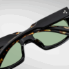 Sunglasses Model Mattei in color Noir with Vintage Green CR39 Lenses from Jacques Marie Mage