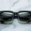 Sunglasses Model Mattei in color Noir with Vintage Green CR39 Lenses from Jacques Marie Mage