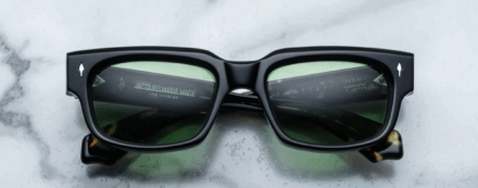 Sunglasses Model Mattei in color Noir with Vintage Green CR39 Lenses from Jacques Marie Mage