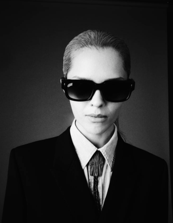 Sunglasses Model Mattei in color Noir with Vintage Green CR39 Lenses from Jacques Marie Mage