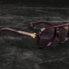 Sunglasses Model Wildhorse in Color Aubergine with Purple lenses from Jacques Marie Mage's collection
