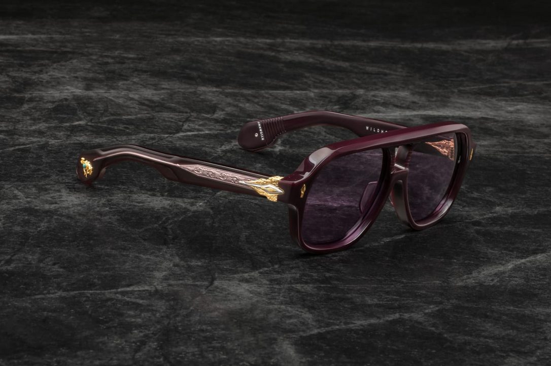 Sunglasses Model Wildhorse in Color Aubergine with Purple lenses from Jacques Marie Mage's collection