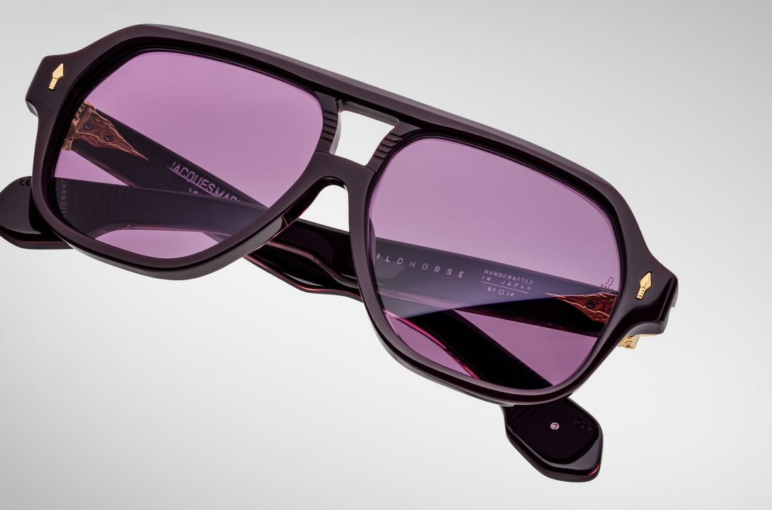 Sunglasses Model Wildhorse in Color Aubergine with Purple lenses from Jacques Marie Mage's collection