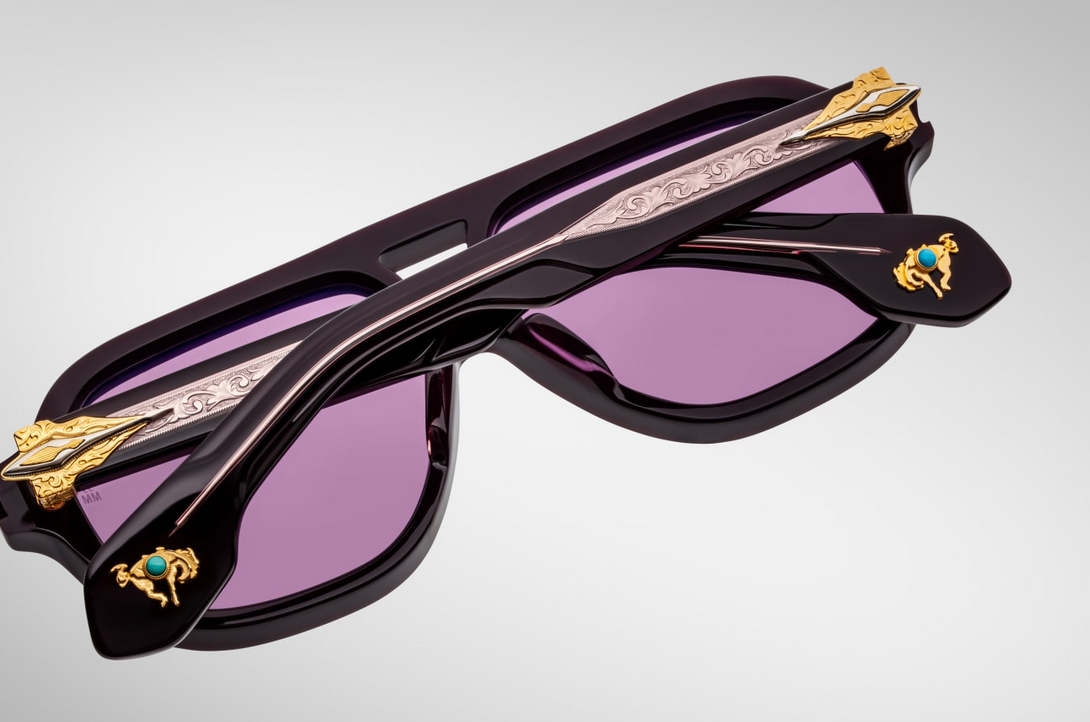 Sunglasses Model Wildhorse in Color Aubergine with Purple lenses from Jacques Marie Mage's collection