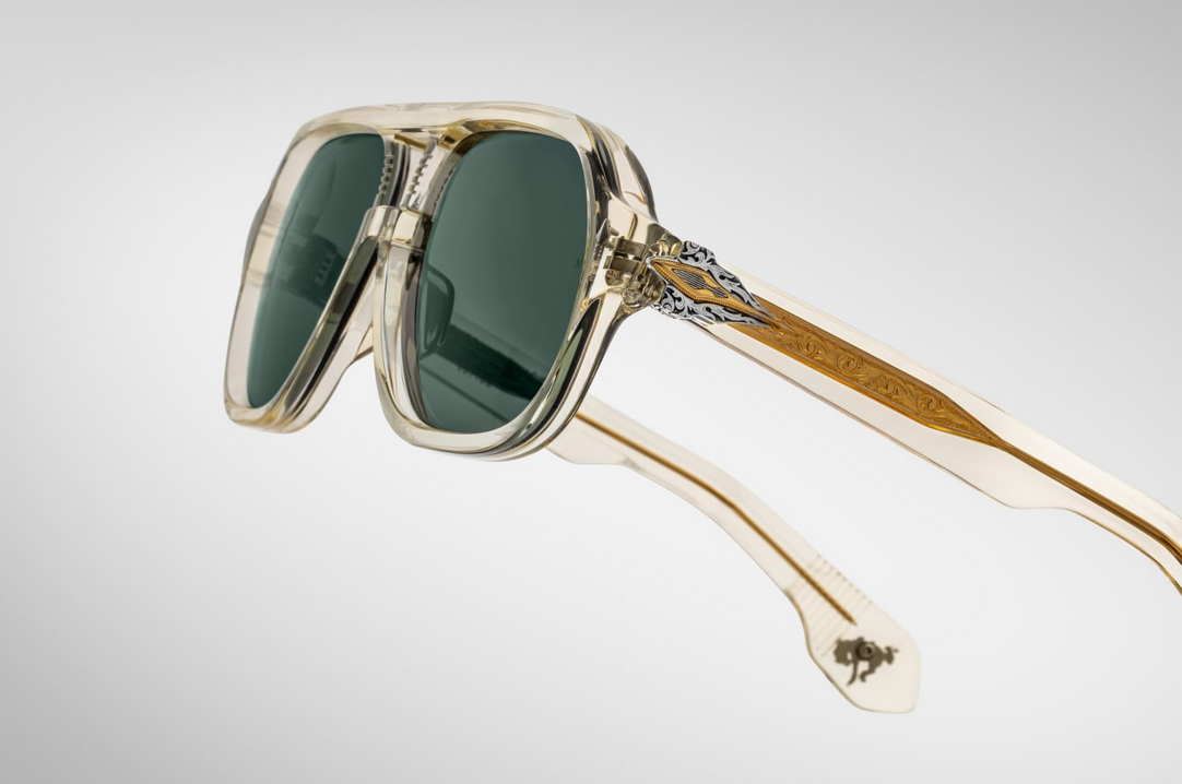 Sunglasses Model Wildhorse in Color Brut with Charleston Glass lenses from Jacques Marie Mage's collection