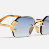 Sunglasses Model Amaru in Color C500 with Light Blue gradient lenses from John Dalia