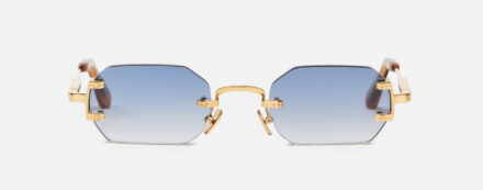 Sunglasses Model Amaru in Color C500 with Light Blue gradient lenses from John Dalia