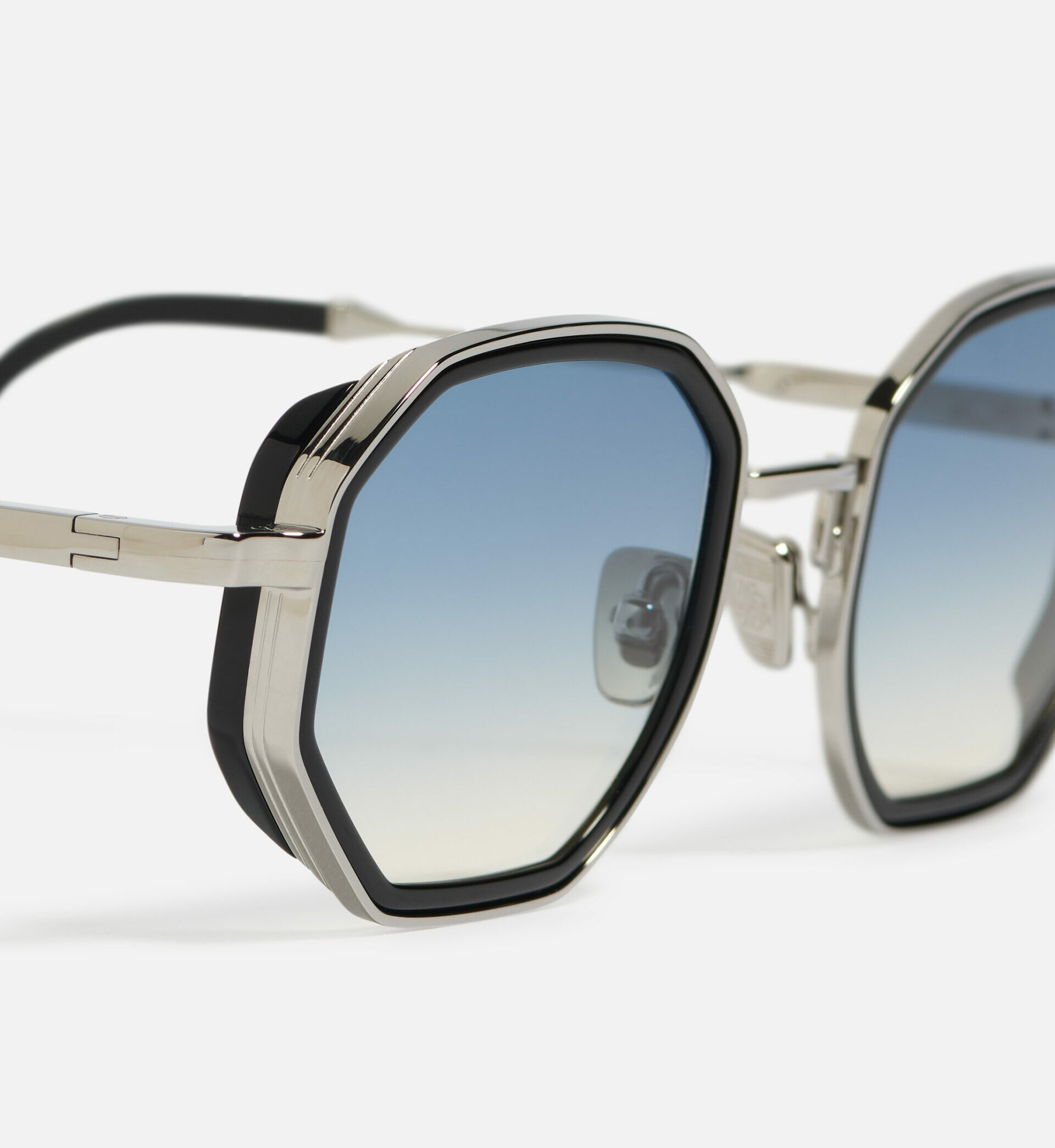 Sunglasses Model Keaton in C107 with Clear Blue gradient lenses from John Dalia