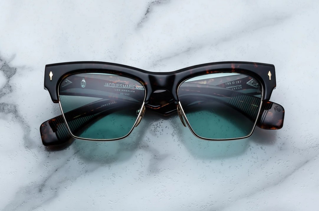 Sunglasses Model Bugsy in color Beau with Turquoise CR39 Lenses from Jacques Marie Mage