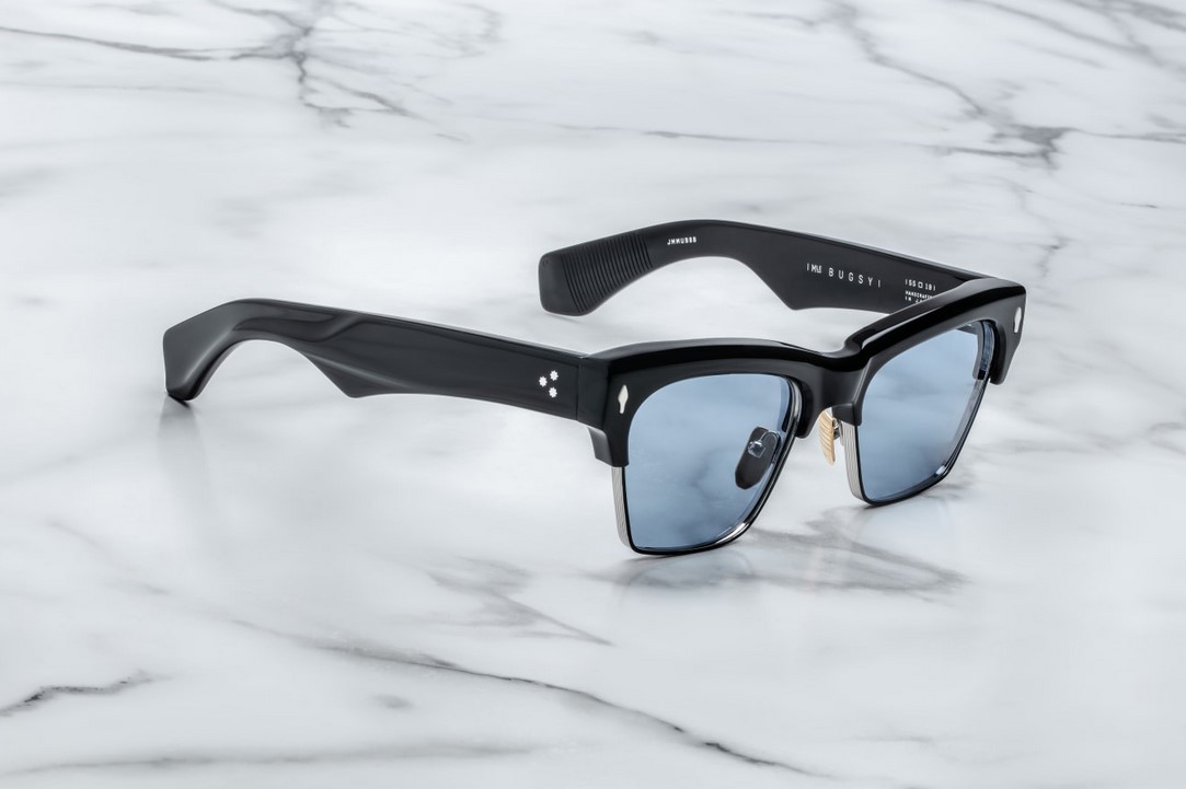 Sunglasses Model Bugsy in color Black with Cerulean CR39 Lenses from Jacques Marie Mage