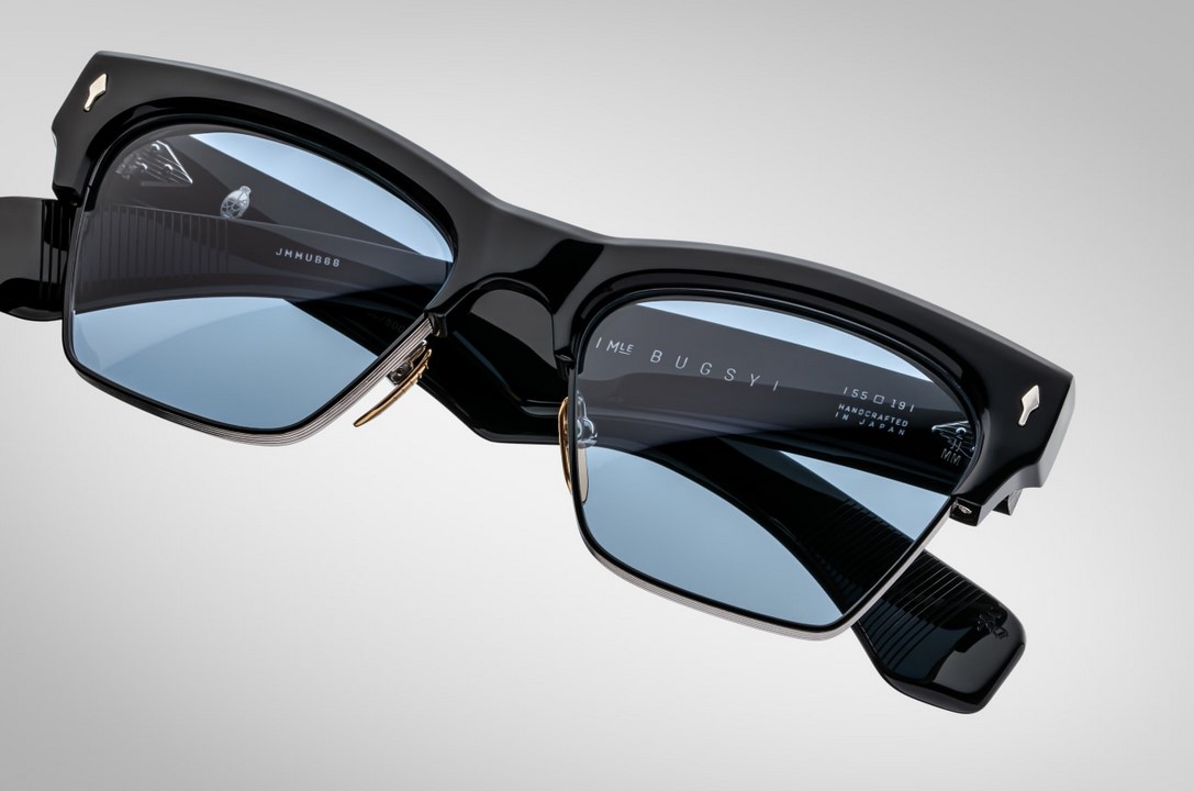 Sunglasses Model Bugsy in color Black with Cerulean CR39 Lenses from Jacques Marie Mage