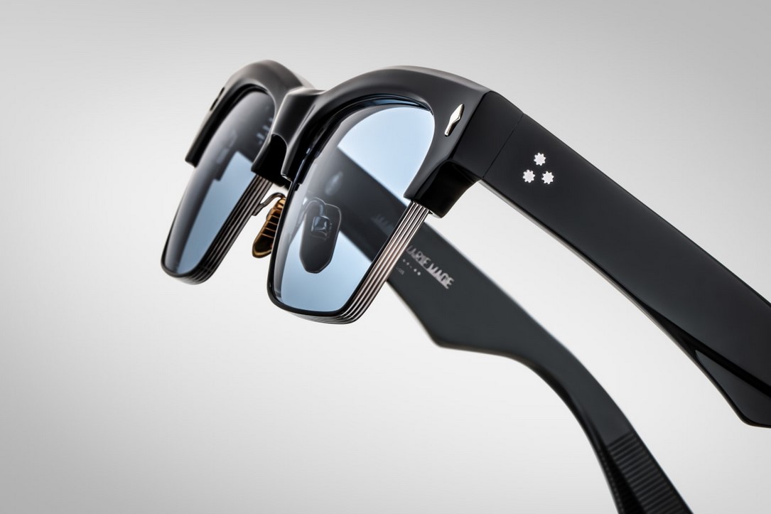 Sunglasses Model Bugsy in color Black with Cerulean CR39 Lenses from Jacques Marie Mage