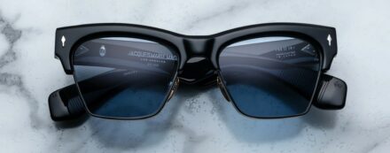 Sunglasses Model Bugsy in color Black with Cerulean CR39 Lenses from Jacques Marie Mage