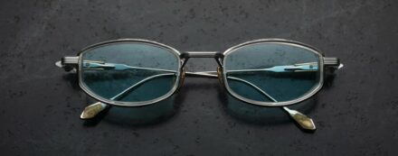 Sunglasses Model Hardin in Color Gaia with Vintage Blue Glass lenses from Jacques Marie Mage's collection