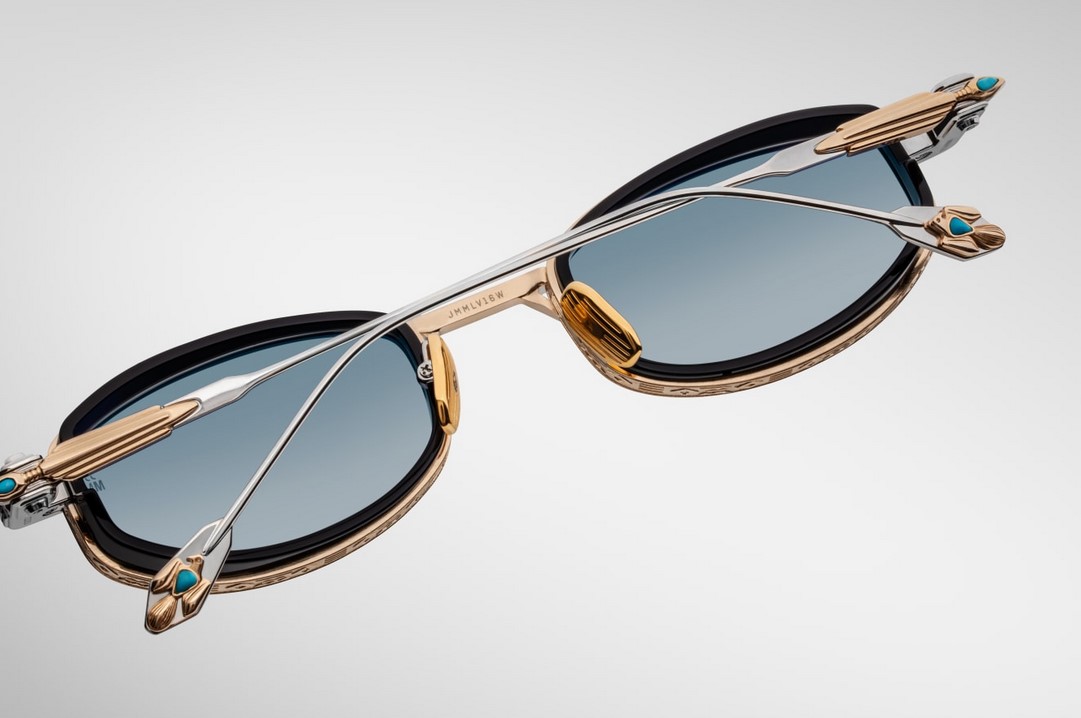 Sunglasses Model Hardin in Color Hades with Blue Gradient Glass lenses from Jacques Marie Mage's collection