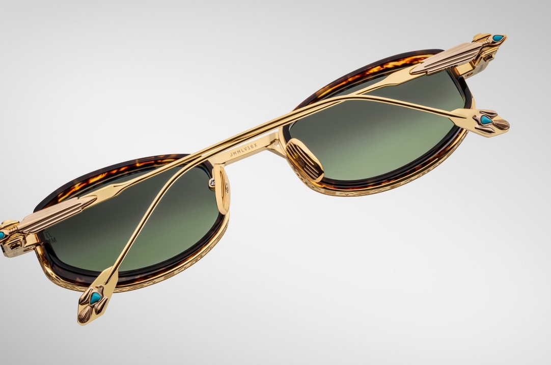 Sunglasses Model Hardin in Color Hera with Green Gradient Glass lenses from Jacques Marie Mage's collection