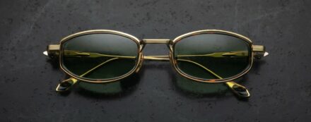 Sunglasses Model Hardin in Color Hera with Green Gradient Glass lenses from Jacques Marie Mage's collection