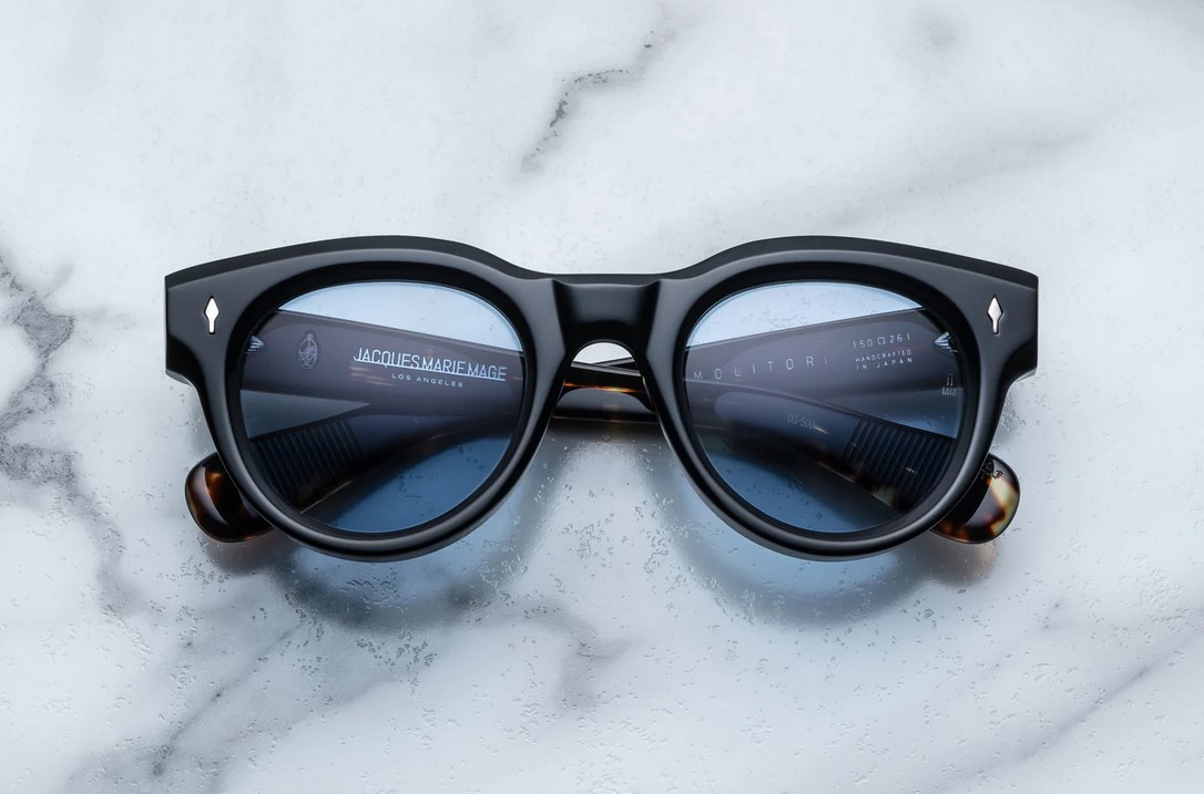 Sunglasses Model Molitor in color Noir with Cerulean CR39 Lenses from Jacques Marie Mage