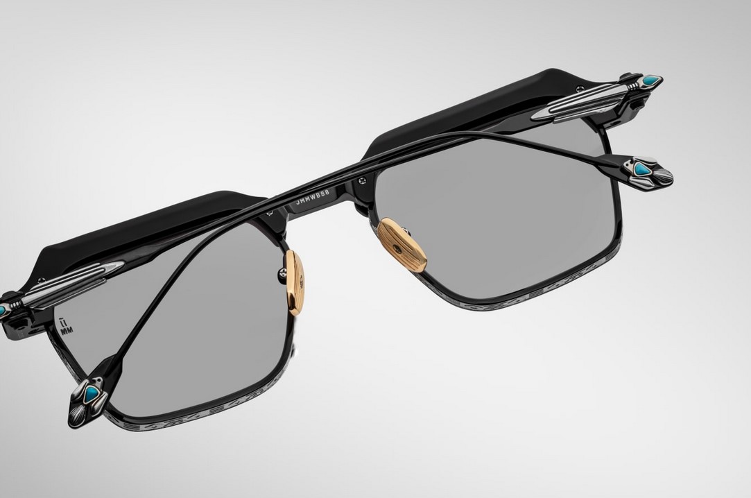 Sunglasses Model Worland in Color Black with Grey Gradient Polarized Glass lenses from Jacques Marie Mage's collection