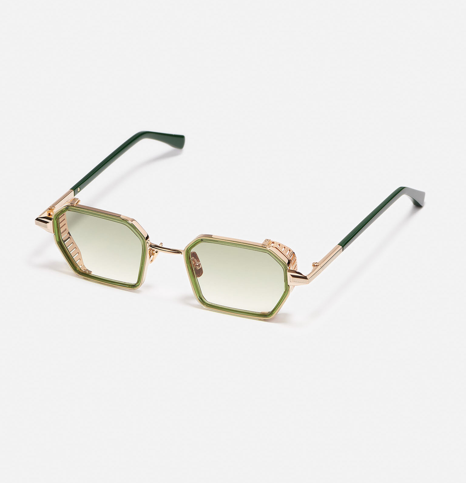 Sunglasses Model Dennis in C431 with Clear Green Gradient lenses from John Dalia