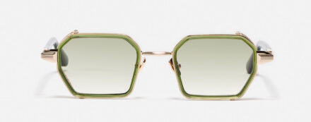Sunglasses Model Dennis in C431 with Clear Green Gradient lenses from John Dalia