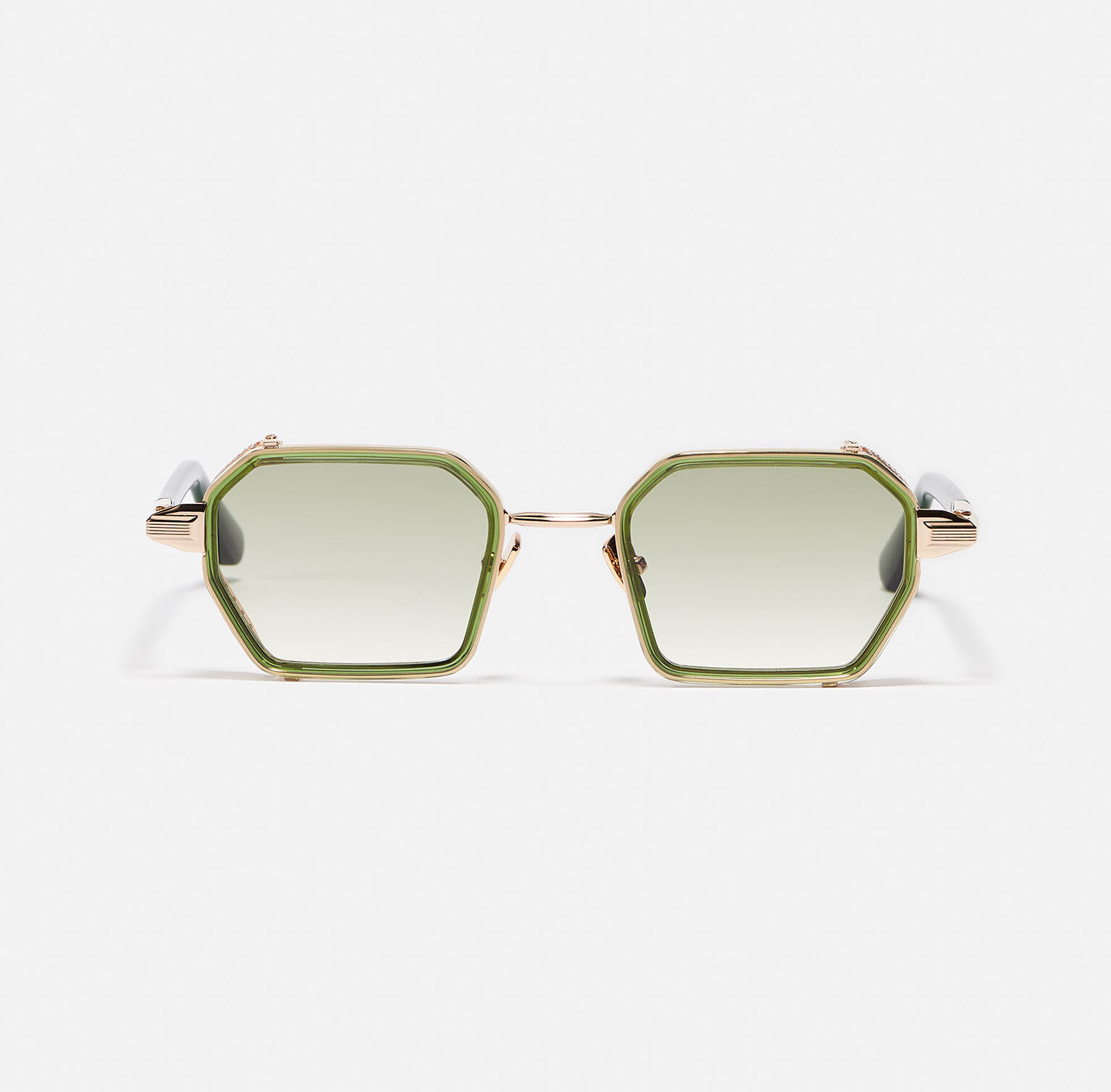 Sunglasses Model Dennis in C431 with Clear Green Gradient lenses from John Dalia
