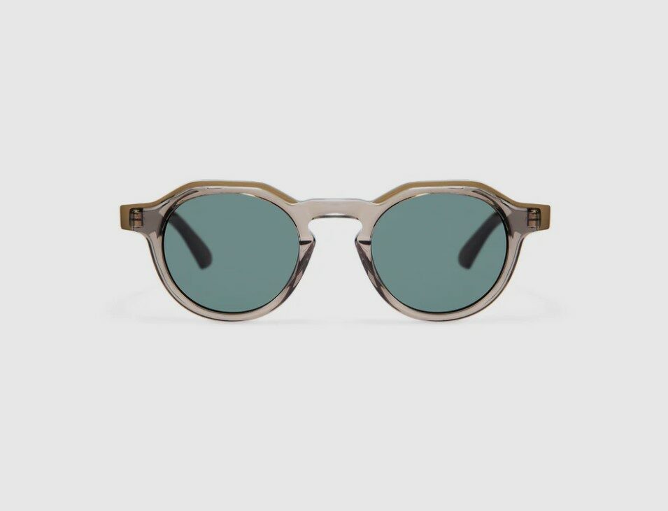 Sunglasses Model James in color Grey with Green lenses from Gigi Studios