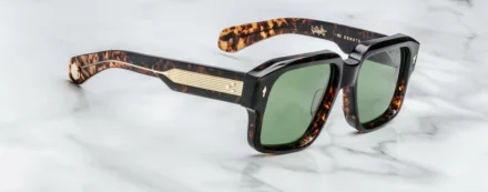 Sunglasses model Donato in color Agar with Deep Vintage Green lens from jacques marie mage collection