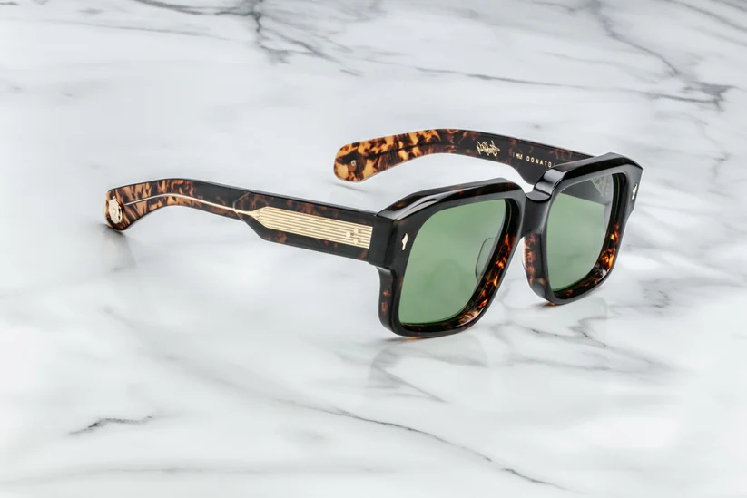 Sunglasses model Donato in color Agar with Deep Vintage Green lens from jacques marie mage collection