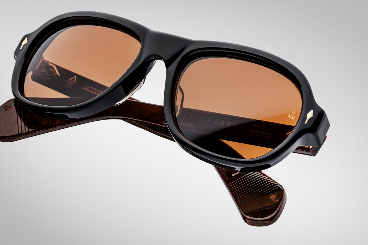 Sunglasses Model Richard in Color Noir X with Orange CR39 Lenses from Jacques Marie Mage