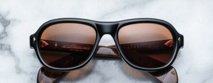 Sunglasses Model Richard in Color Noir X with Orange CR39 Lenses from Jacques Marie Mage