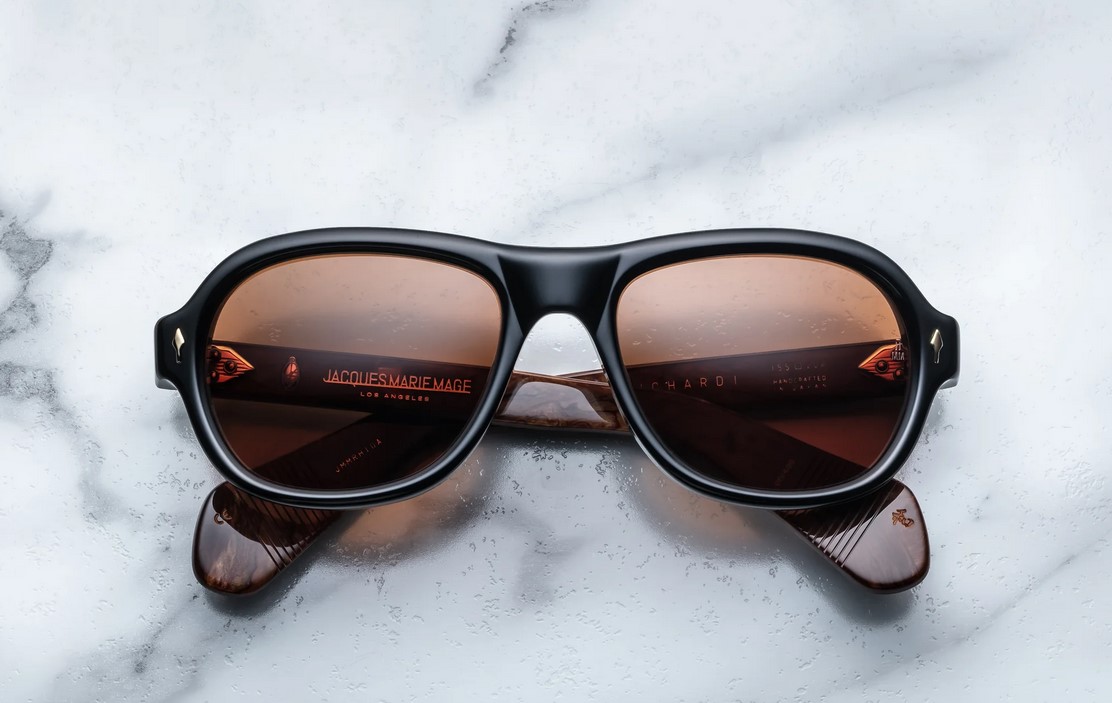 Sunglasses Model Richard in Color Noir X with Orange CR39 Lenses from Jacques Marie Mage