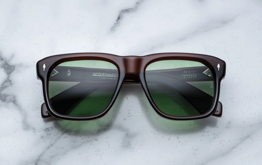 Sunglasses Model Yves in Zoltar with Vintage Green lenses from Jacques Marie Mage