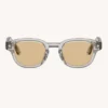 Sunglasses Model Apéro au Soleil in color Beige Crystal & Palladium with Solid Bronze Lenses from Lunetterie Générale