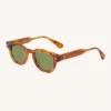 Sunglasses Model Apéro au Soleil in color Havana & 24K Gold with Solid Green G15 Lenses from Lunetterie Générale