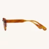 Sunglasses Model Apéro au Soleil in color Havana & 24K Gold with Solid Green G15 Lenses from Lunetterie Générale