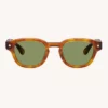 Sunglasses Model Apéro au Soleil in color Havana & 24K Gold with Solid Green G15 Lenses from Lunetterie Générale