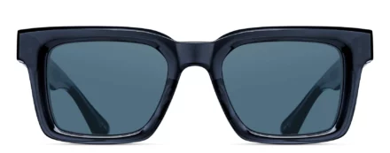 Sunglasses Matsuda model M1033 in Color Dark Navy Crystal and Gold with Blue Grey CR39 Lenses
