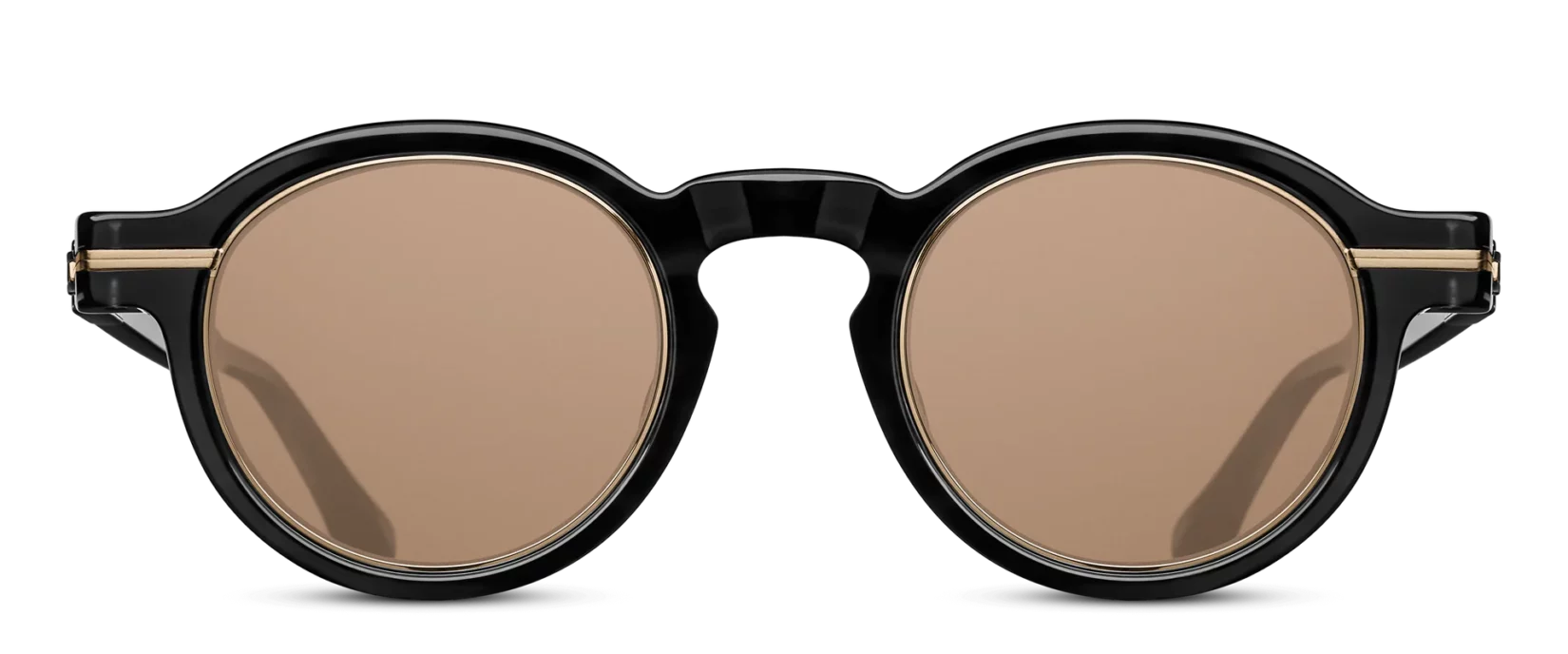 Sunglasses Matsuda model M2050 in Color Dark Turtoise and Antique Gold with Brown Gradient Lenses CR39 Lenses