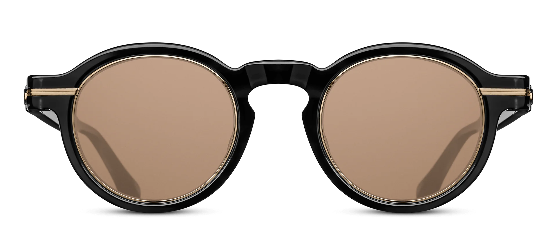 Sunglasses Matsuda model M2050 in Color Dark Turtoise and Antique Gold with Brown Gradient Lenses CR39 Lenses