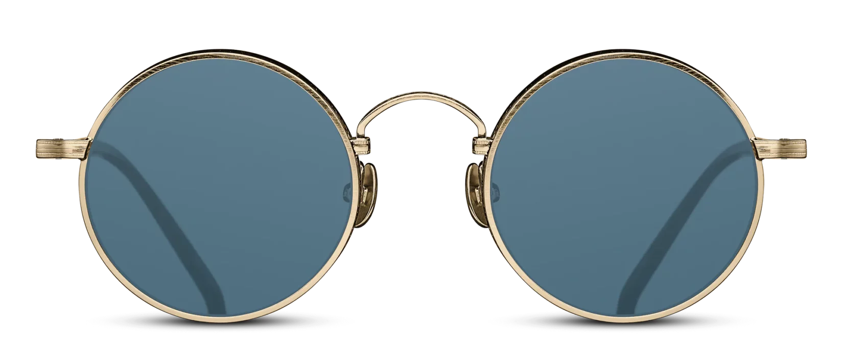 Sunglasses Matsuda model M3100 in Color Brushed Gold and Matte Black with Blue Grey CR39 Lenses