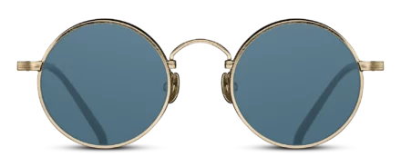 Sunglasses Matsuda model M3100 in Color Brushed Gold and Matte Black with Blue Grey CR39 Lenses