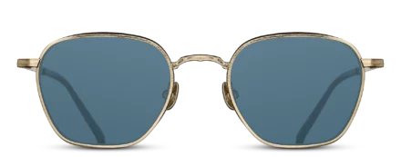 Sunglasses Matsuda model M3101 in Color Brushed Gold and Matte Black with Blue Grey CR39 Lenses